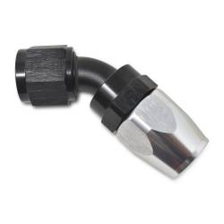 Russell - Russell 610103 8AN ProClassic Swivel 45-DEG Hose End w/Black/Silver Finish - Image 1