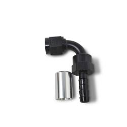 Russell - Russell 610423 ProClassic Crimp On Hose End 90-DEG End Black/Clear -04AN - Image 1