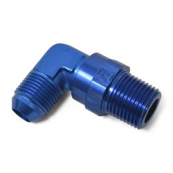 Russell - Russell 614108 8AN Flare Male To 1/4"NPT Male 90DEG Swivel Fitting w/Blue Finish - Image 2