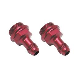 Russell - Russell 640360 7/8" -20 x 6AN Male Flare Ext. Carb Fitting Dual Feed 2" Red Pair - Image 1
