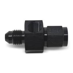 Russell - Russell 670293 4AN F To M Fuel Pressure Takeoff Adapter 1/8" NPT Side Port Black - Image 1