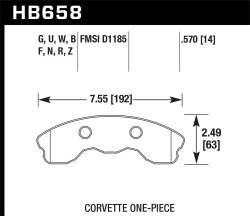Hawk Performance - Hawk Performance HB658F.570 HPS Disc Brake Pad for 06-13 Corvette - Image 1