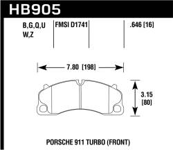 Hawk Performance - Hawk Performance HB905Z.646 Performance Ceramic Disc Brake Pad for 14-19 911 - Image 1