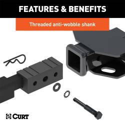 CURT - CURT 18030 Extendable Hitch-Mounted Bike Rack 2 Or 4 Bikes 1-1/4" Or 2" Shank - Image 3