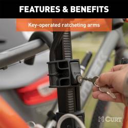 CURT - CURT 18087 Tray-Style Hitch-Mounted Bike Rack 4 Bikes 2" Shank - Image 3