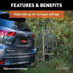 CURT - CURT 18087 Tray-Style Hitch-Mounted Bike Rack 4 Bikes 2" Shank - Image 6