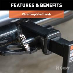 CURT - CURT 21541 1/2" Swivel Hitch Pin 1-1/4" Receiver Chrome Packaged - Image 3