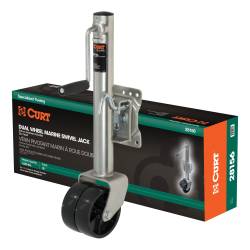 CURT - CURT 28156 Marine Jack w/Dual 6" Wheels 1500 lbs 10" Travel Packaged - Image 1