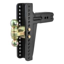 CURT - CURT 45928 Adjustable Channel Mount w/Dual Ball 3" Shank 21000 lbs 10-5/8" Drop - Image 1