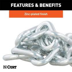 CURT - CURT 80040 27" Safety Chain w/1 S-Hook 5000 lbs Clear Zinc - Image 3