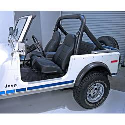 Rugged Ridge 13401.15 High-Back Front Seat Non-Recline Blk Denim for CJ Wrangler