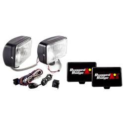 Rugged Ridge - Rugged Ridge 15207.55 5" x 7" Halogen Fog Light Kit Black Steel - Image 1