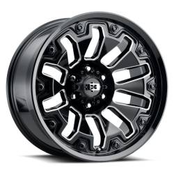 Vision Wheel 362 Armor 18x9 5x5.0 -12mm Gloss Black/Milled 362-8973GBMSB-12