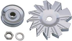 Trans-Dapt Performance - Trans-Dapt 9446 Alternator Fan/Pulley Chrome Single Kit Groove GM/Ford Pass Cars - Image 1