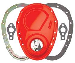 Trans-Dapt Performance - Trans-Dapt 9923 Orange Timing Chain Cover 2Pc SB Chevy V8 Not for LT1 - Image 1