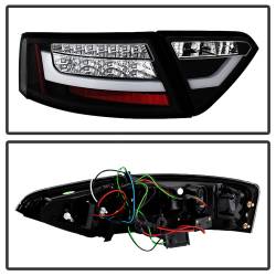 Spyder Auto - Spyder Auto 5082275 Black/Clear LED Taillights for 08-12 Audi A5 Quattro - Image 3