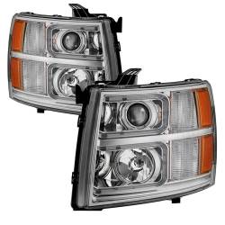 Spyder Auto - xTune Auto 9027802 Projector Headlights Chrome/Clear for 07-13 Silverado 1500 - Image 1