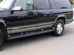 QAA TH32199 Stainless Rocker Panel Trim 10pc for 92-99 Chevrolet Suburban