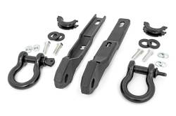 Rough Country Front Tow Hook/D-Ring Kit Black for 17-24 Nissan Titan RS160