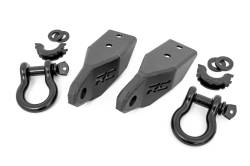 Rough Country Front Tow Hook/D-Ring Kit Black for 07-21 Toyota Tundra RS153