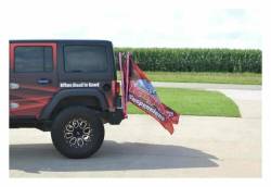 Steinjager - Steinjager Hitch Mount Dual Flag Holder Black for Wrangler TJ J0050112 - Image 3