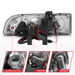 Anzo USA - Anzo USA 111015 Projector Headlight Set w/CCFL Halo Black for 98-04 S-10/Blazer - Image 5