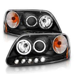 Anzo USA - Anzo USA 111031 Projector Headlight Set w/LED Halo Black for F150/Expedition - Image 2