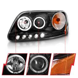 Anzo USA - Anzo USA 111031 Projector Headlight Set w/LED Halo Black for F150/Expedition - Image 3