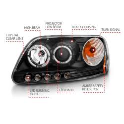 Anzo USA - Anzo USA 111031 Projector Headlight Set w/LED Halo Black for F150/Expedition - Image 4