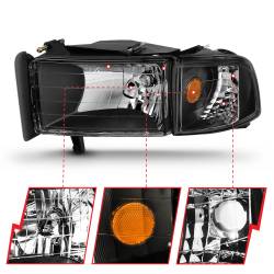 Anzo USA - Anzo USA Black Crystal Headlight Set w/Corners for RAM Trucks 111067 - Image 2