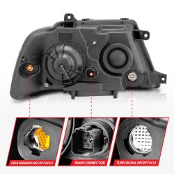 Anzo USA - Anzo USA 111045 Black Crystal Headlight Set for 03-06 Lincoln Navigator - Image 5