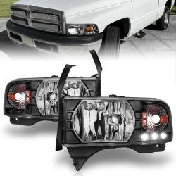 Anzo USA - Anzo USA Crystal 1-Piece Headlight Set Black for RAM Trucks 111205 - Image 1