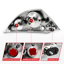 Anzo USA - Anzo USA 221081 Black Euro Clear Lens Taillight Set for 00-05 Mitsubishi Eclipse - Image 5