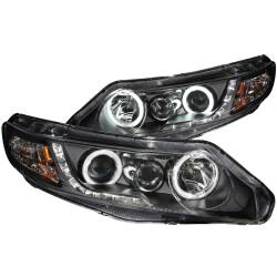 Anzo USA - Anzo USA Projector Headlight Set w/CCFL Halo Black 06-11 Honda Civic 121454 - Image 1