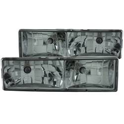 Anzo USA Crystal Headlight Set Smoke Lens GM C/K Trucks/SUVs 111061