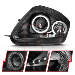 Anzo USA - Anzo 121332 Black Projector Headlights w/LED Halo for 00-05 Mitsubishi Eclipse - Image 3