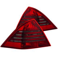 Anzo USA Chrome Euro Taillight Set Red/Smoke Lens Mercedes C-Class 221151