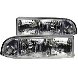 Anzo USA 111014 Chrome Crystal Headlight for 98-04 S-10 Pickup/Blazer S-Series