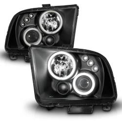 Anzo USA - Anzo USA 121166 Projector Headlight Set w/CCFL Halo Black for 05-09 Ford Mustang - Image 2