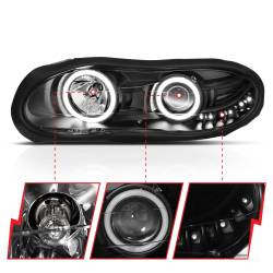 Anzo USA - Anzo USA 121160 Projector Headlight Set w/CCFL Halo Black for 98-02 Chevy Camaro - Image 3