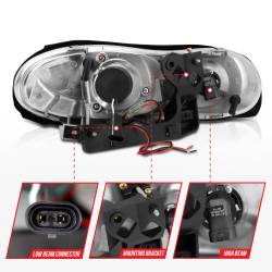 Anzo USA - Anzo USA 121160 Projector Headlight Set w/CCFL Halo Black for 98-02 Chevy Camaro - Image 5