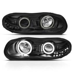 Anzo USA - Anzo USA 121160 Projector Headlight Set w/CCFL Halo Black for 98-02 Chevy Camaro - Image 2