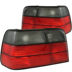 Anzo USA - Anzo USA 221200 Chrome Euro Taillight Set Red/Smoke Lens for 92-98 BMW 3-Series - Image 1