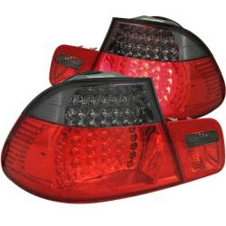 Anzo USA Chrome LED Taillight Set Red/Smoke Lens BMW 3-Series Coupe 321127