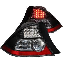 Anzo USA 321035 Black LED Clear Lens Taillight Set 04-05 Honda Civic Coupe