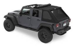 Bestop - Bestop 56453-17 Twill Trektop w/Jeep Logo Black for 07-18 Jeep Wrangler JK 4DR - Image 1