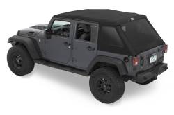 Bestop - Bestop 54423-35 Trektop Glide Soft Top w/Jeep Logo Black for 07-18 Wrangler JK - Image 1