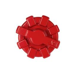 Rugged Ridge - Rugged Ridge 11229.12 Aluminum Red Elite Fuel Cap 01+ Jeep Wrangler/Gladiator - Image 1