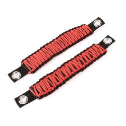 Rugged Ridge - Rugged Ridge 13305.80 Paracord A-Pillar/Seat Mounted Red Grab Handles - Image 1