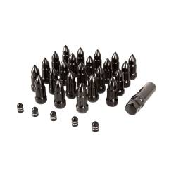 Rugged Ridge - Rugged Ridge 16715.27 Wheel Lug Nut/Valve Stem Cap Kit Bullet Style Black - Image 1